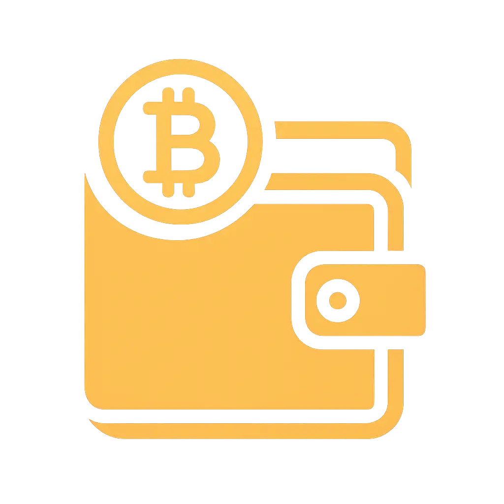 Bitcoin and crypto wallet icon